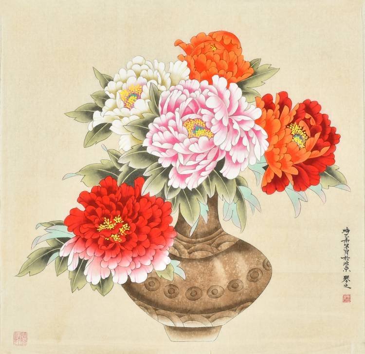 《富贵花开》  66X66cm