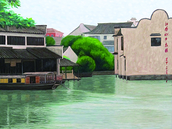 油画《江南水乡—乌镇风景一》（65x50cm).jpg